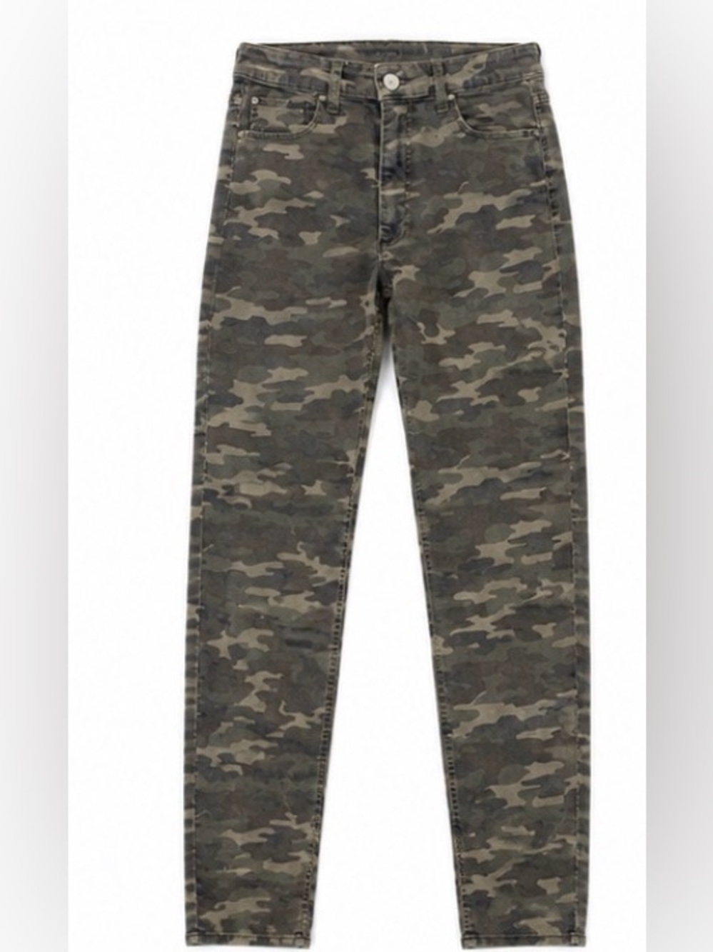 Free People Camo Skinny Jeans Size 29 Stretch Mid Rise Green Camouflage Pants